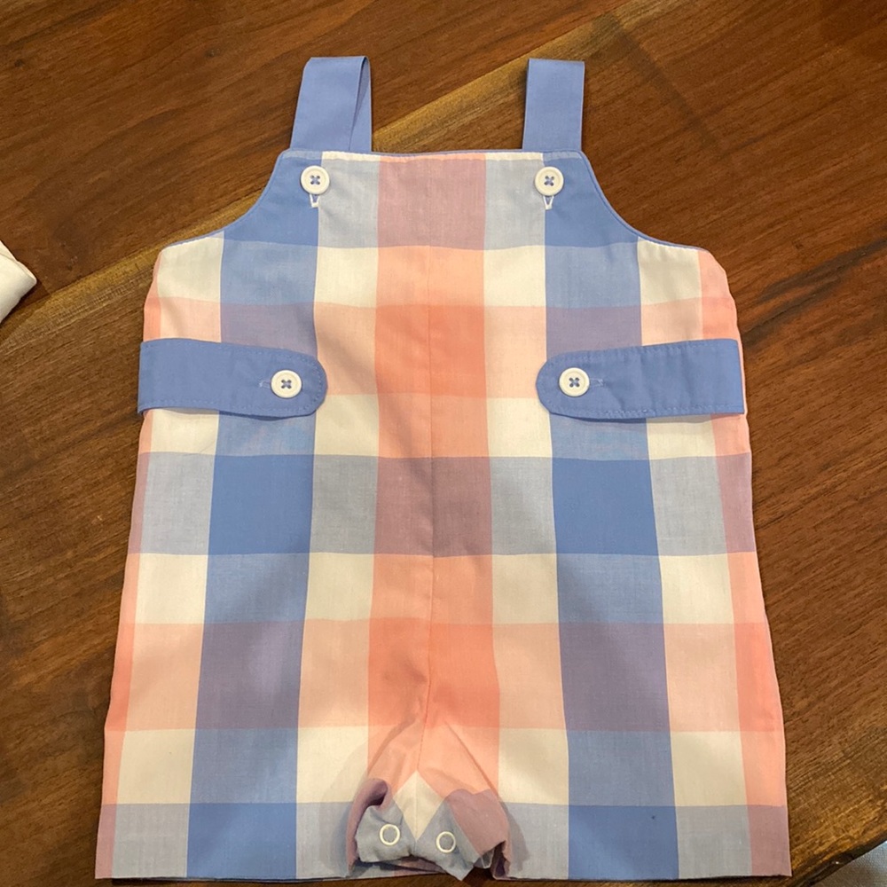 TBBC pink and blue Romper 6-12m